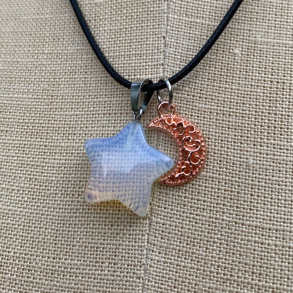 Handmade Moonstone Star Stone Amulet with Sun Charm - Picture 7 of 11